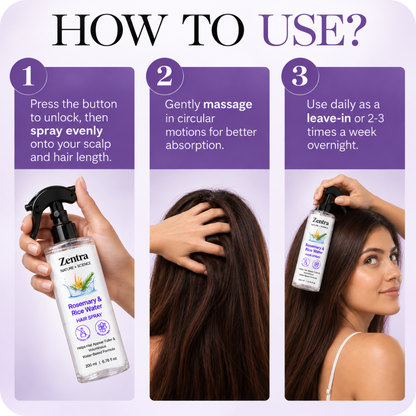 Zentra - Rosemary & Rice Water Hair Spray