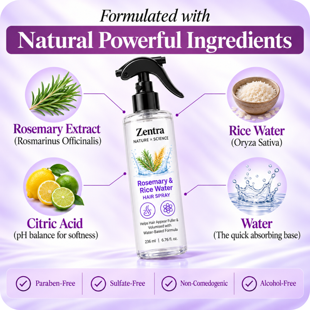 Zentra - Rosemary & Rice Water Hair Spray